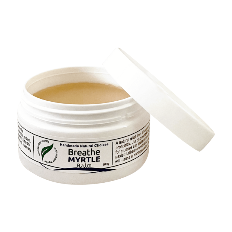 Breathe MYRTLE Balm use for natural relief from sinus pressure and congestion.