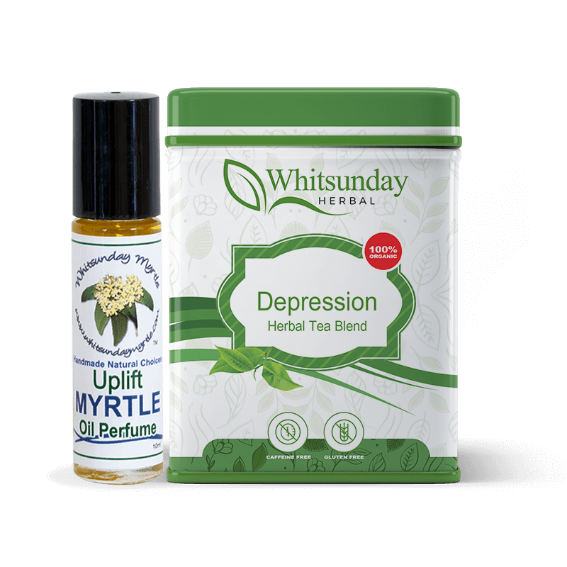 Depression Tea and Uplift Myrtle Oil Perfume